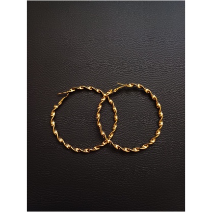 Large Gold Twisted Hoop Earring