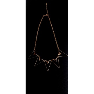 5 Spike Enamel Gold Necklace