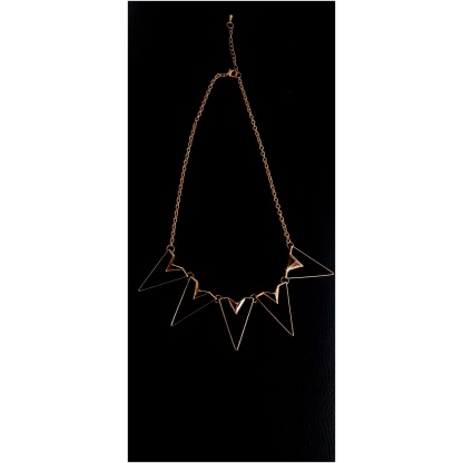 5 Spike Enamel Gold Necklace