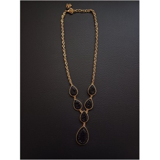 Black Sparkle Gold Chain Necklace