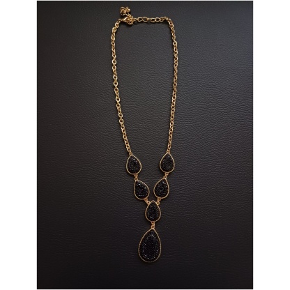 Black Sparkle Gold Chain Necklace