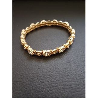 Clear Stone Stretched Gold Bracelet