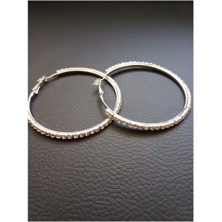 Crystal Fine Stone Hoop Earring