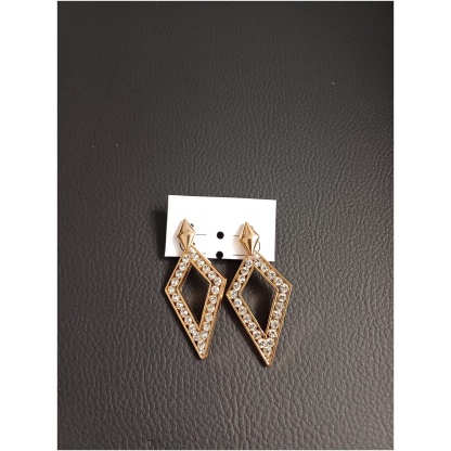 Diamond Crystal Gold Drop Earrings