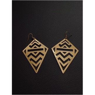 Gold Aztec Diamond Earring