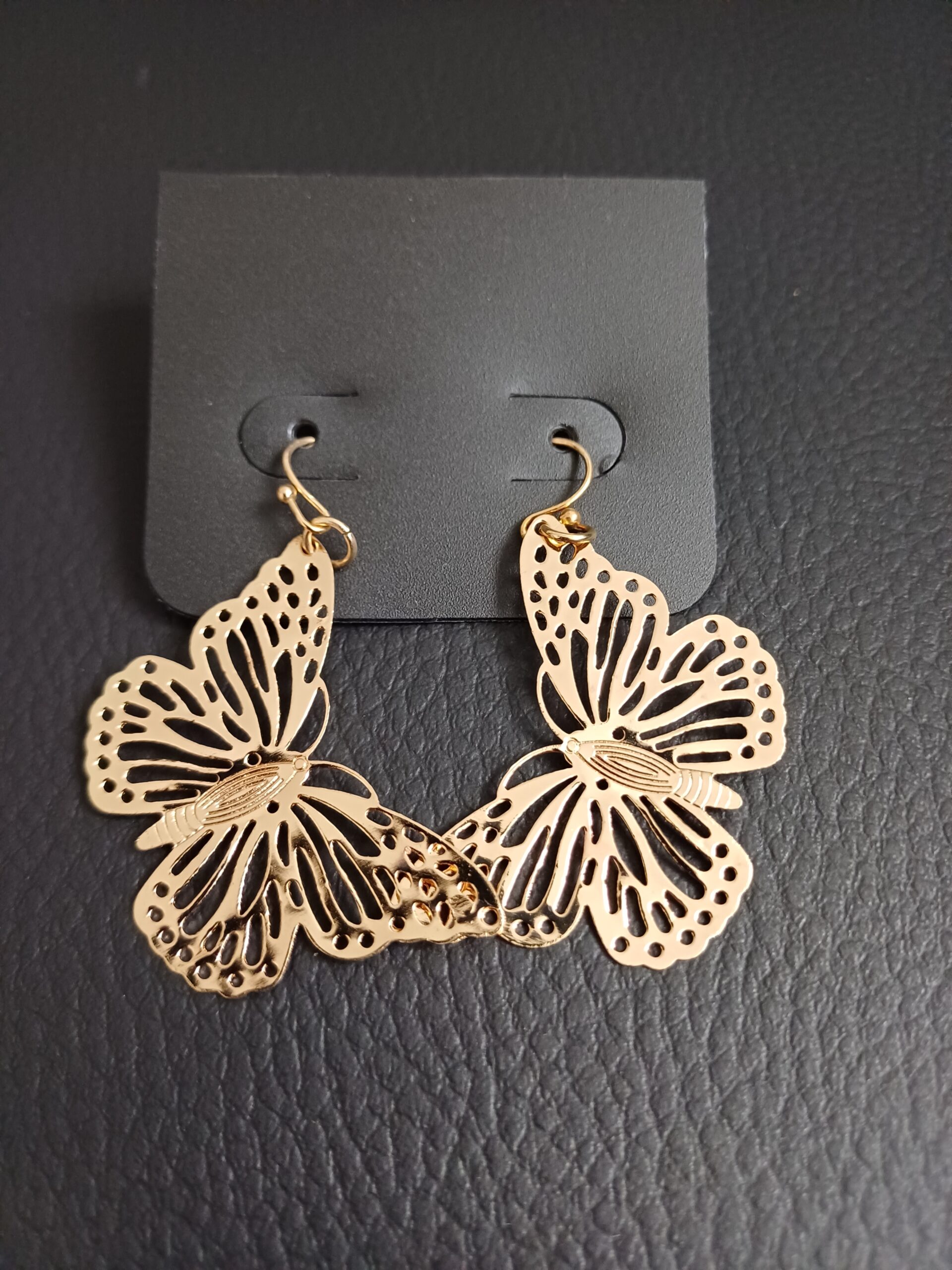 Gold Butterfly Drop Earrings