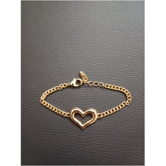 Gold Plated Heart Chain Bracelet