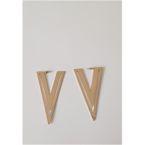 Gold Plated V Drop Earring