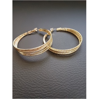 Gold Textured Hoop Earring