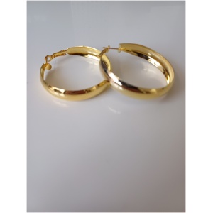 Gold Wide Hoop Earring