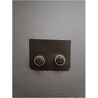 Gold and Black Circled Earring