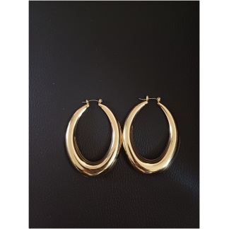 Gold drop Oval Hoop Earrings