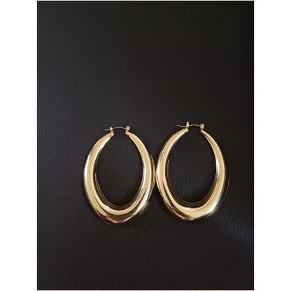 Gold drop Oval Hoop Earrings