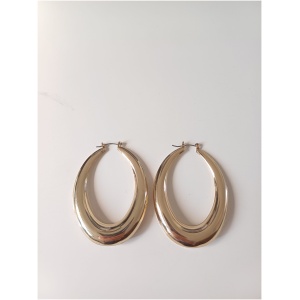 Gold drop Oval Hoop Earrings