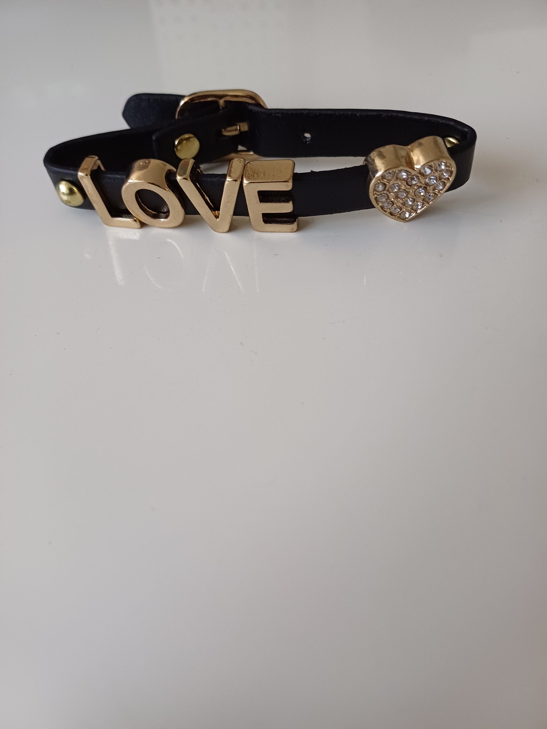 Love Cuff Gold with Black Strap Adjuster