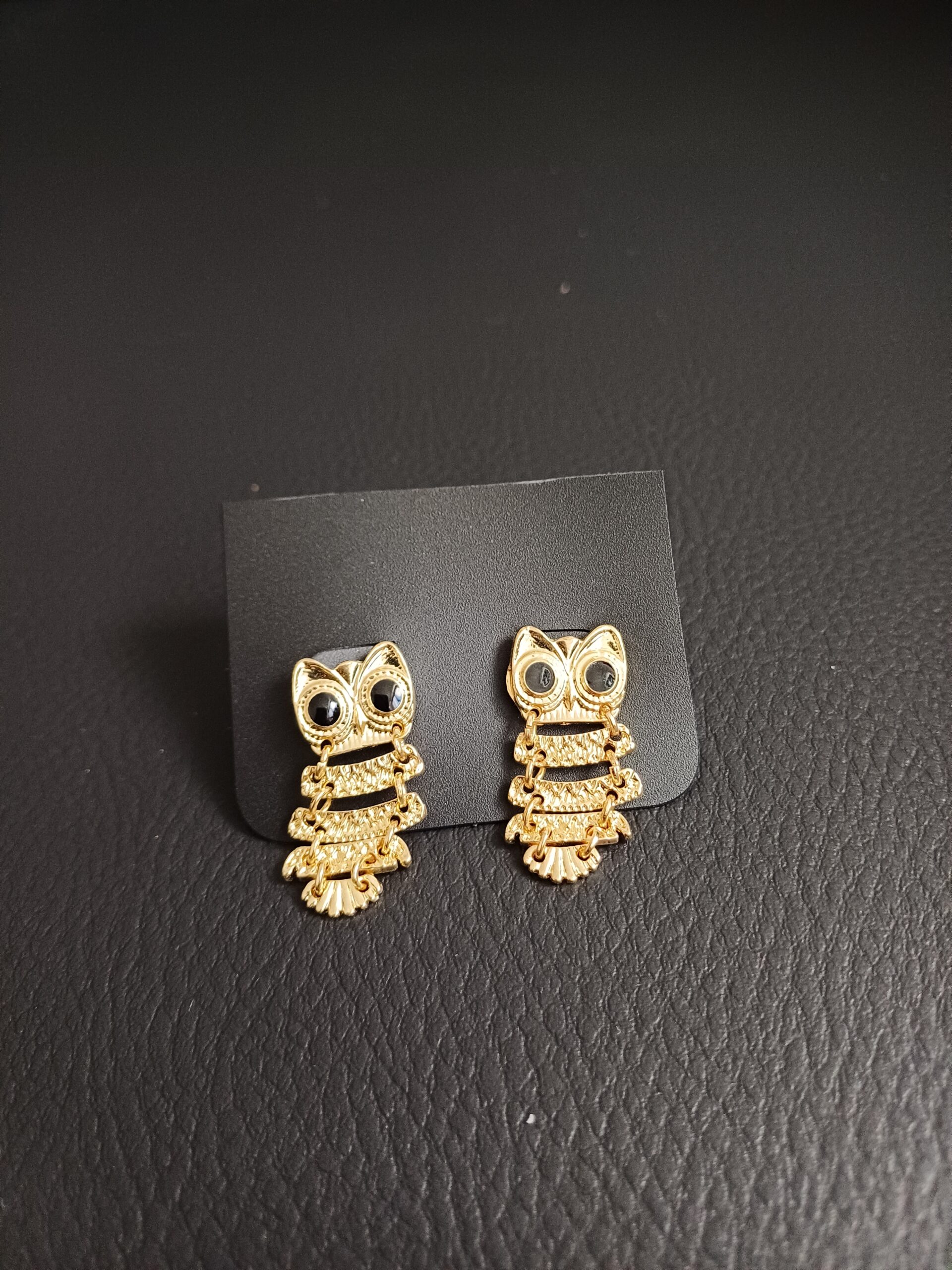 Mini Gold Articulated Owl Stud