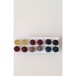 Multi Coloured 6pk Snow Stud Earrings