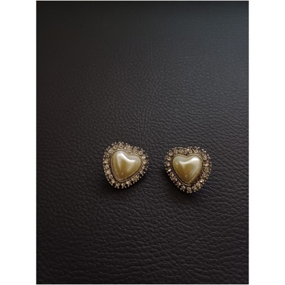 Pearl Heart Silver Earrings