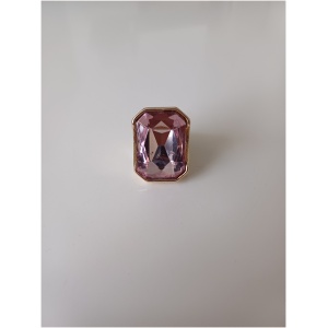 Pink Crystal Square Ring