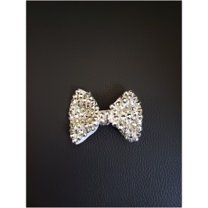 Silver Crystal Encrusted Bow