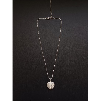 Silver Crystal Heart Necklace