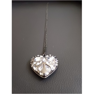 Silver Crystal Heart Pendant