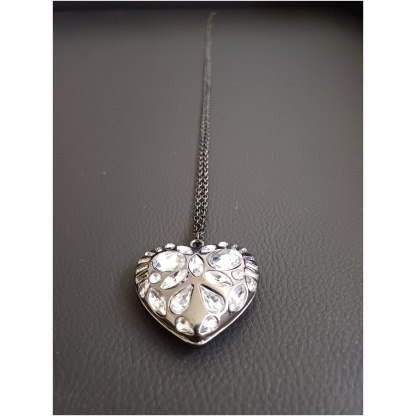 Silver Crystal Heart Pendant