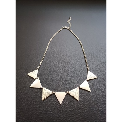 Silver Metal Bunting Necklace