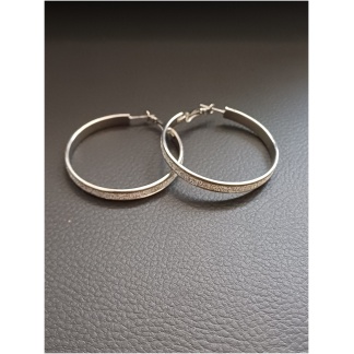 Silver plated Glitter Hoop Earrings