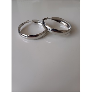 Silver Wide Hoop Earrings