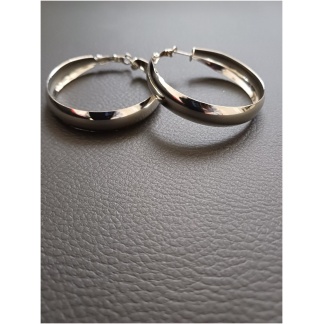 Silver Wide Hoop Earrings