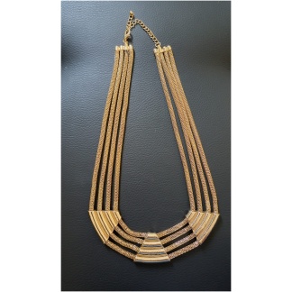 Snake Chain 4 Row Gold Collar Necklace