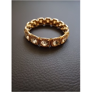 Square Crystal Stretch Gold Bracelet