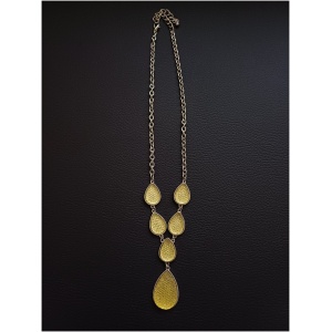 Yellow Sparkle Silver Chain Necklace