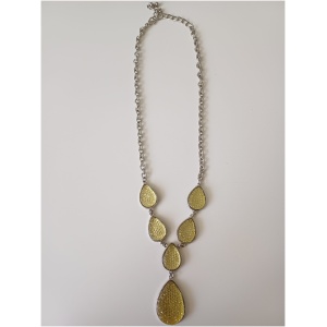 Yellow Sparkle Silver Chain Necklace