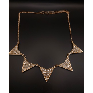 5 Triangle Gold Bunting Necklace