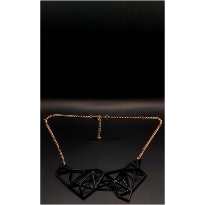 Abstract Black and Gold Necklace