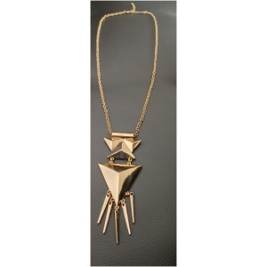 
Articulated Gold Geo Spike Long Pendant