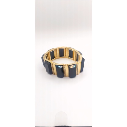 Black and Gold Elastic Bracelet