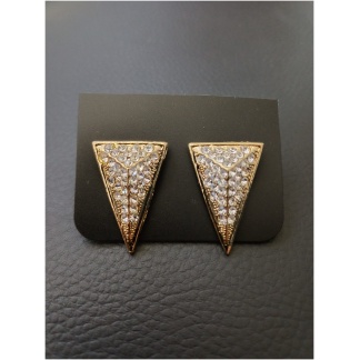 Diamante Pyramid Gold Triangle Earring