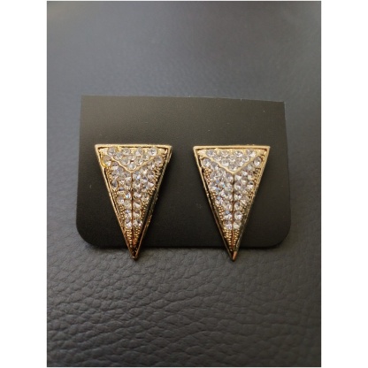 Diamante Pyramid Gold Triangle Earring