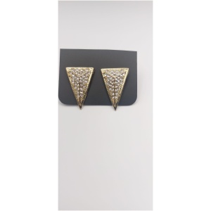 Diamante Pyramid Gold Triangle Earring