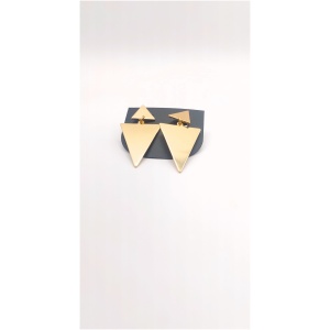 Double Gold Triangle Drop Earring