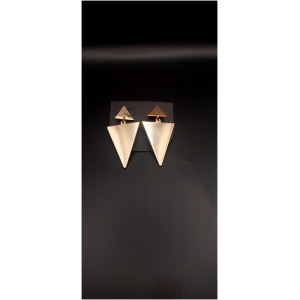 Double Gold Triangle Drop Earring