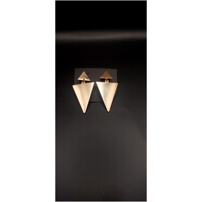 Double Gold Triangle Drop Earring