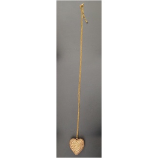 Gold Puff Heart Long Necklace