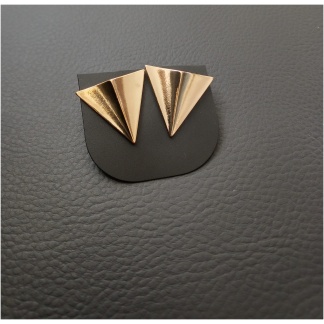 Gold Triangle Ridged Earring