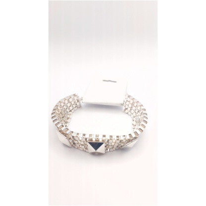 Pyramid Silver Link Bracelet