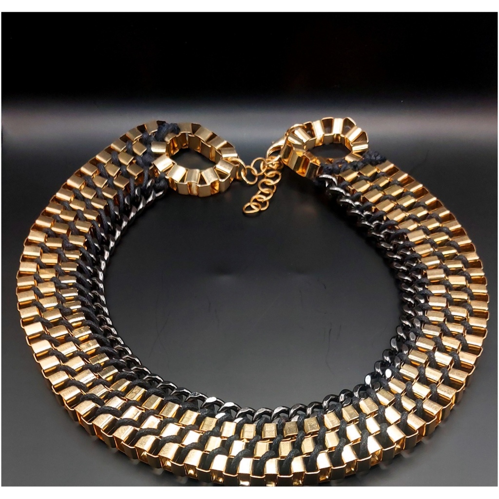 Rock Collar Gold Necklace