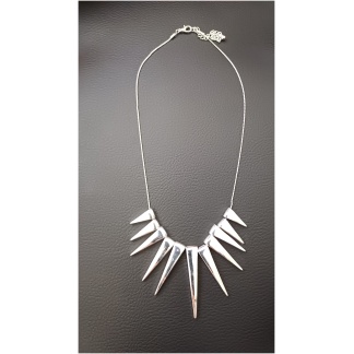 Silver Multi Shape Spike Necklace